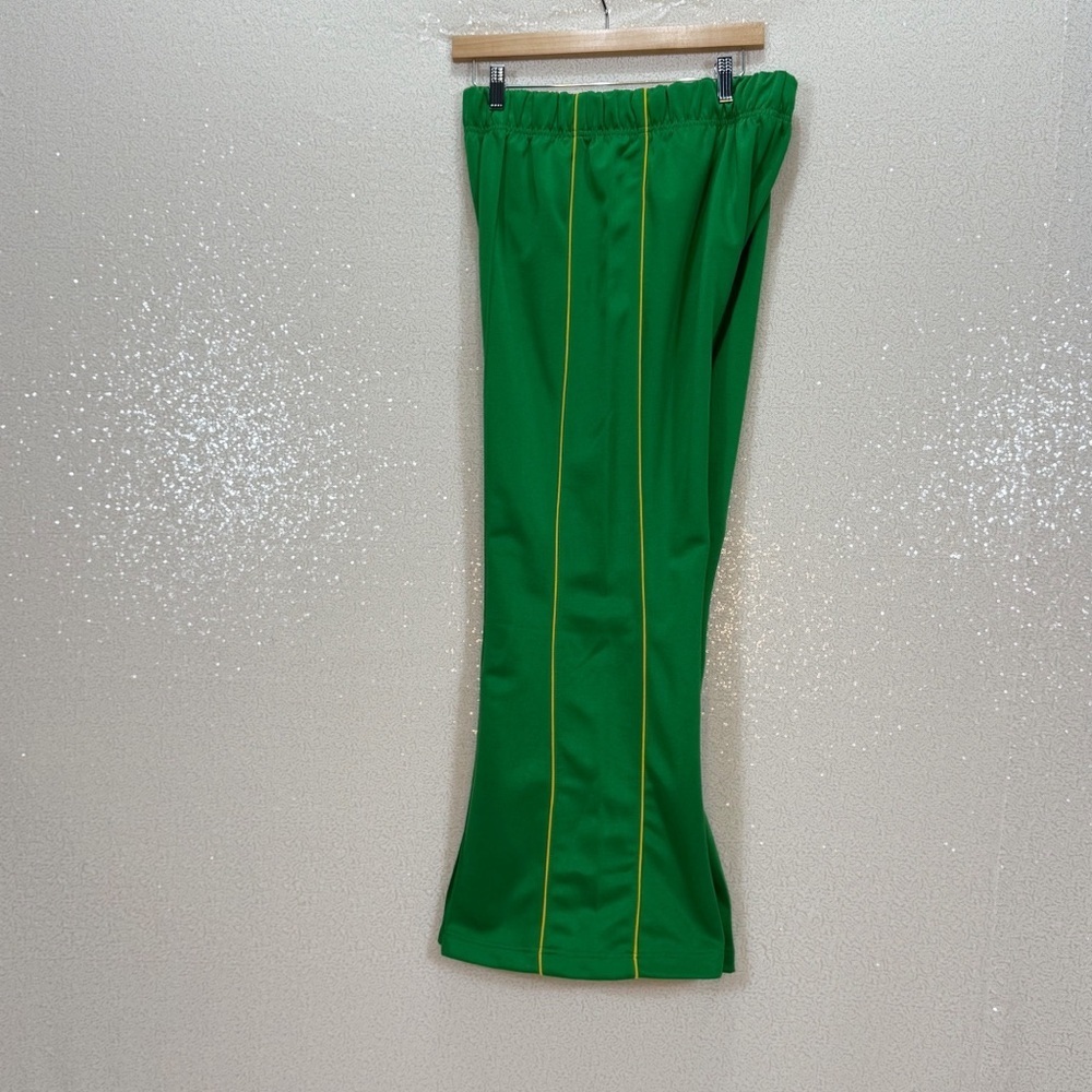 BDG Josie Tricot High-Waisted Flare Pants Bright Green Elastic Waist Retro Large - Picture 8 of 16